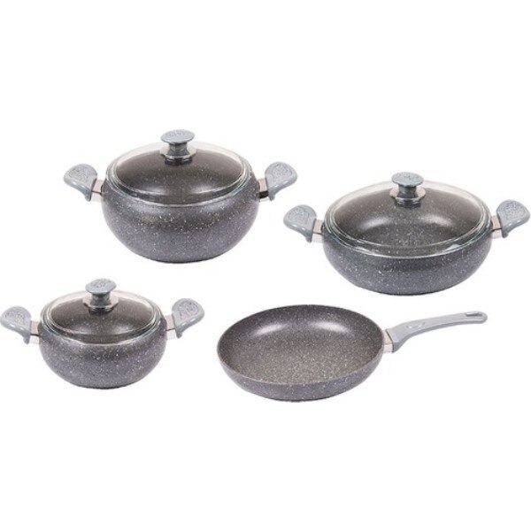 Set 7 piese pentru gatit,granit,negru,FMS