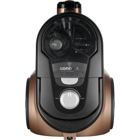 Aspirator fara sac Concept Pet Expert VP5240, Eficienta energetica 4A, Tub Telescopic, 800W, Hepa 13, Nivel zgomot 72 db, Perie speciala pentru parul de animale, Bronz