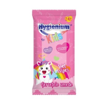 Servetele umede dezinfectante si antibacteriene, Hygienium Kids Unicorn, roz, 24 buc Servetele umede dezinfectante si antibacteriene, Hygienium Kids Unicorn, roz, 24 buc