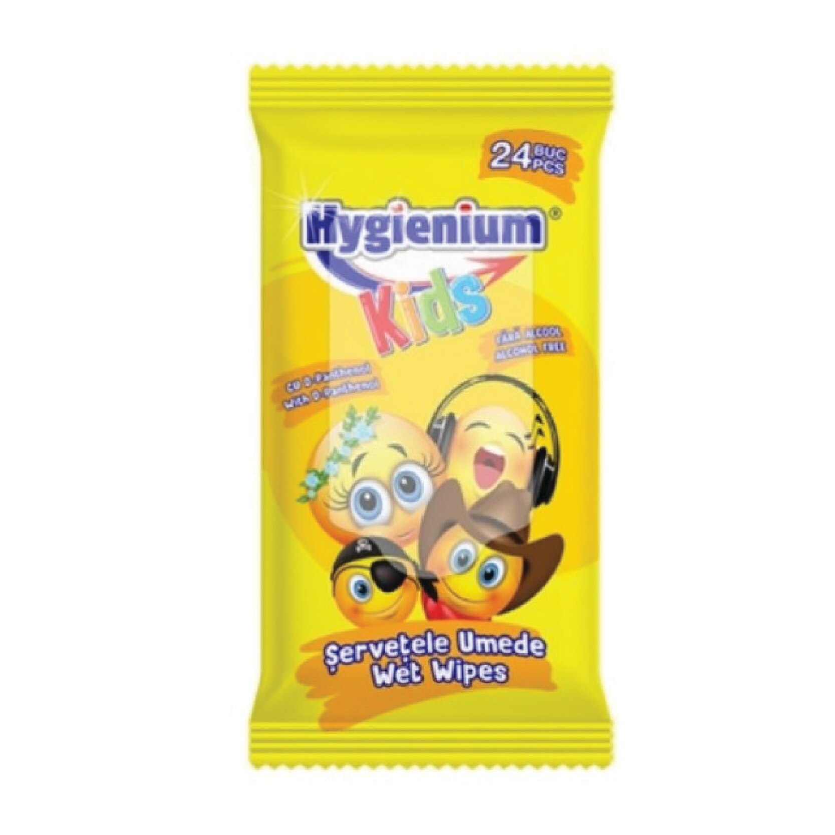 Servetele umede dezinfectante si antibacteriene, Hygienium Kids, 24 buc