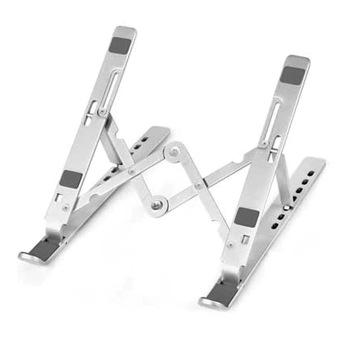 Suport laptop ergonomic reglabil 25 x 19 x 1 cm pliabil din aluminiu, argintiu Suport laptop ergonomic reglabil 25 x 19 x 1 cm pliabil din aluminiu, argintiu