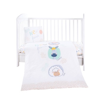 Lenjerie patut cu 3 piese 120x60 cm KikkaBoo New Friends Lenjerie patut cu 3 piese 120x60 cm KikkaBoo New Friends
