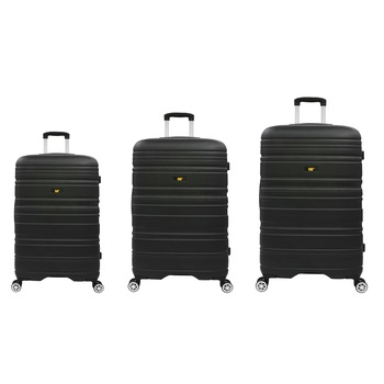 Set 3 trolere CATERPILLAR Cocoon, negru, material ABS rezistent, 1x51 cm, 1x61 cm, 1x71 cm, cu cifru, 8 roti Set 3 trolere CATERPILLAR Cocoon, negru, material ABS rezistent, 1x51 cm, 1x61 cm, 1x71 cm, cu cifru, 8 roti