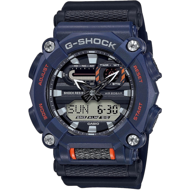 Casio, Кварцов часовник G-shock с каишка от смола, Син