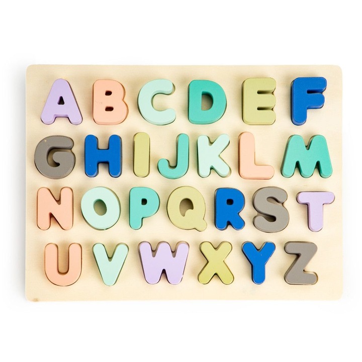 MicroZece Mágneses fatábla, Betűk, Számok és jelek, 31 x 23 x 4.5 cm