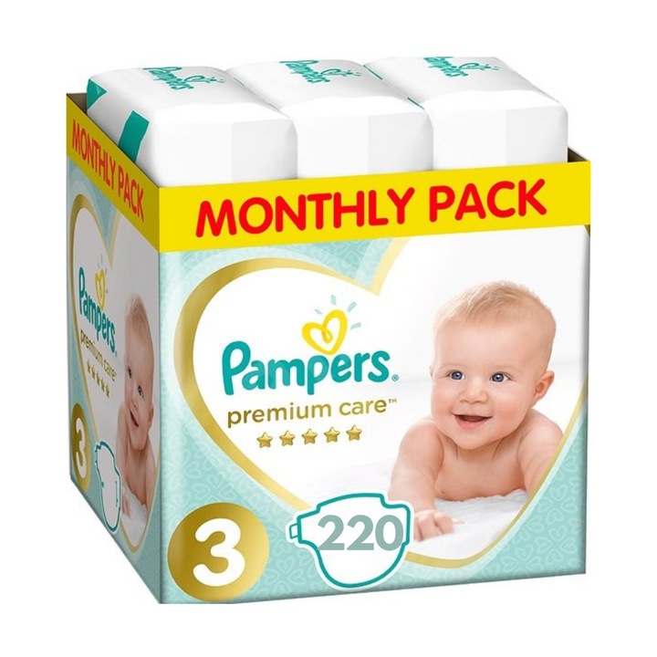 Pelenka Pampers Premium Protection Nr 3, 5-9kg, 220 db