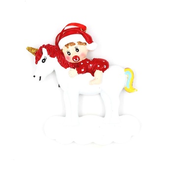 Decoratiune de Craciun cu magnet, Gift Design, copil pe unicorn, multicolor, 9x9 cm Decoratiune de Craciun cu magnet, Gift Design, copil pe unicorn, multicolor, 9x9 cm