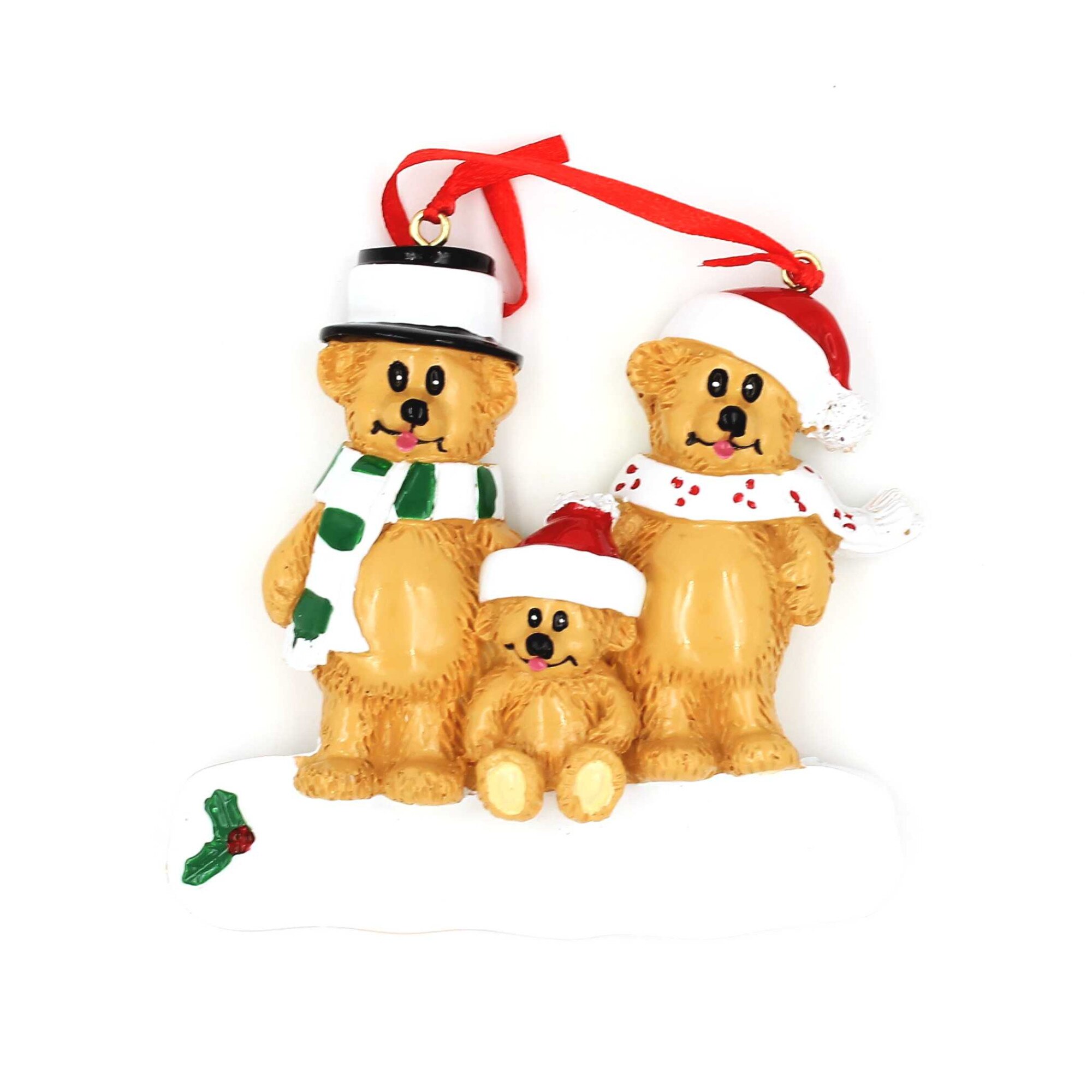 Decoratiune de Craciun cu magnet, Gift Design, familie de ursi, multicolor, 9x9 cm