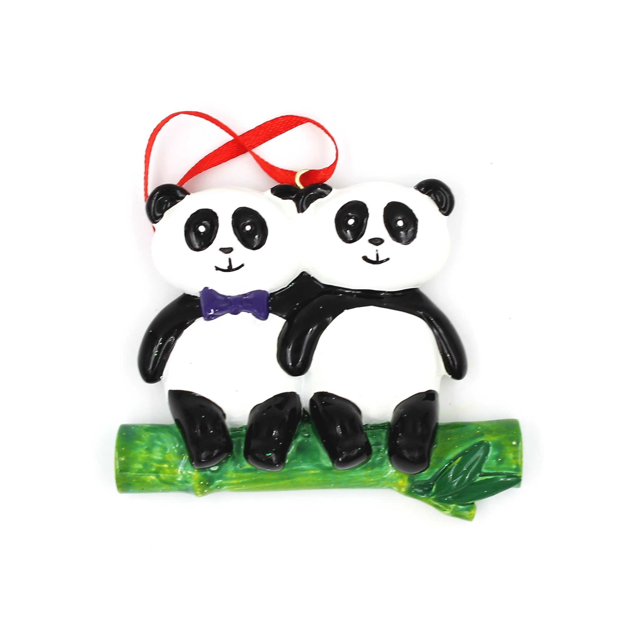 Decoratiune de Craciun cu magnet, Gift Design, ursi panda, multicolor, 9x9 cm