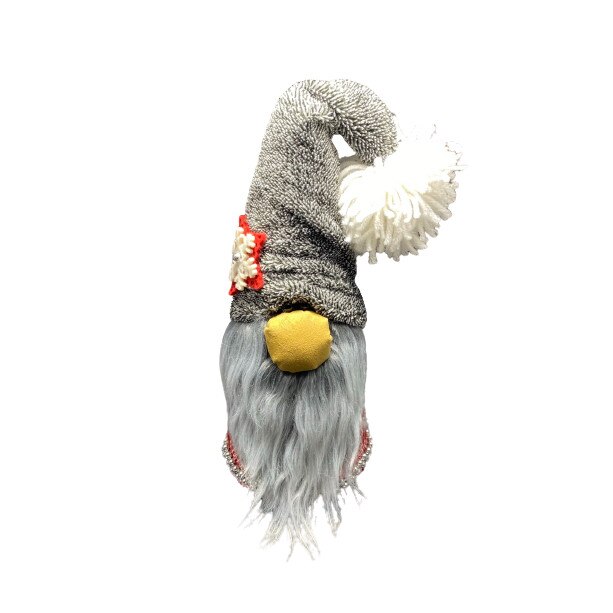 Decoratiune Craciun, Gnom pitic, Zen Art, Realizat Manual, Blanita gri, 27 cm