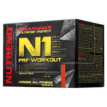 Set 3 cutii, 30 plicuri, Pre-Workout, Nutrend, N1, Arome multiple, 510g Set 3 cutii, 30 plicuri, Pre-Workout, Nutrend, N1, Arome multiple, 510g