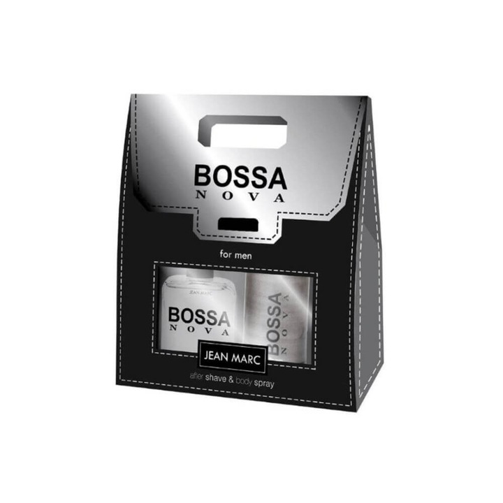 Férfi kozmetikai készlet, JEAN MARC Bossa Nova, borotválkozás utáni 100 ml és testdezodor spray 150 ml