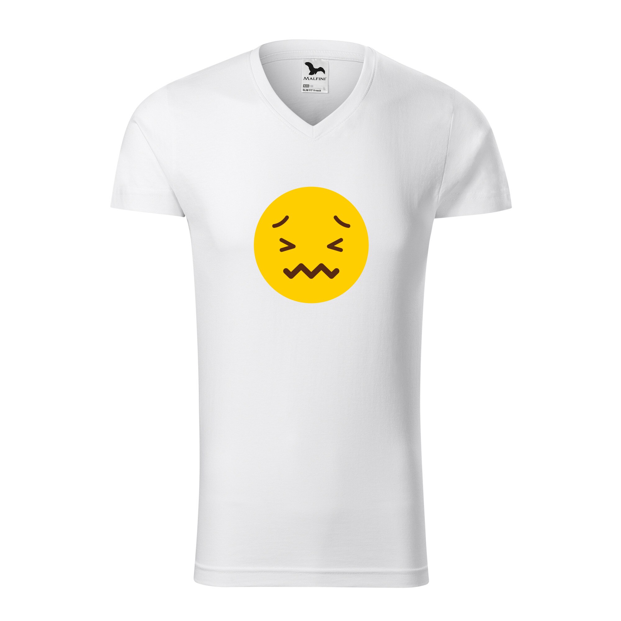 Tricou barbati, Malfini, Emoji Not Feeling Good Face, Alb, L