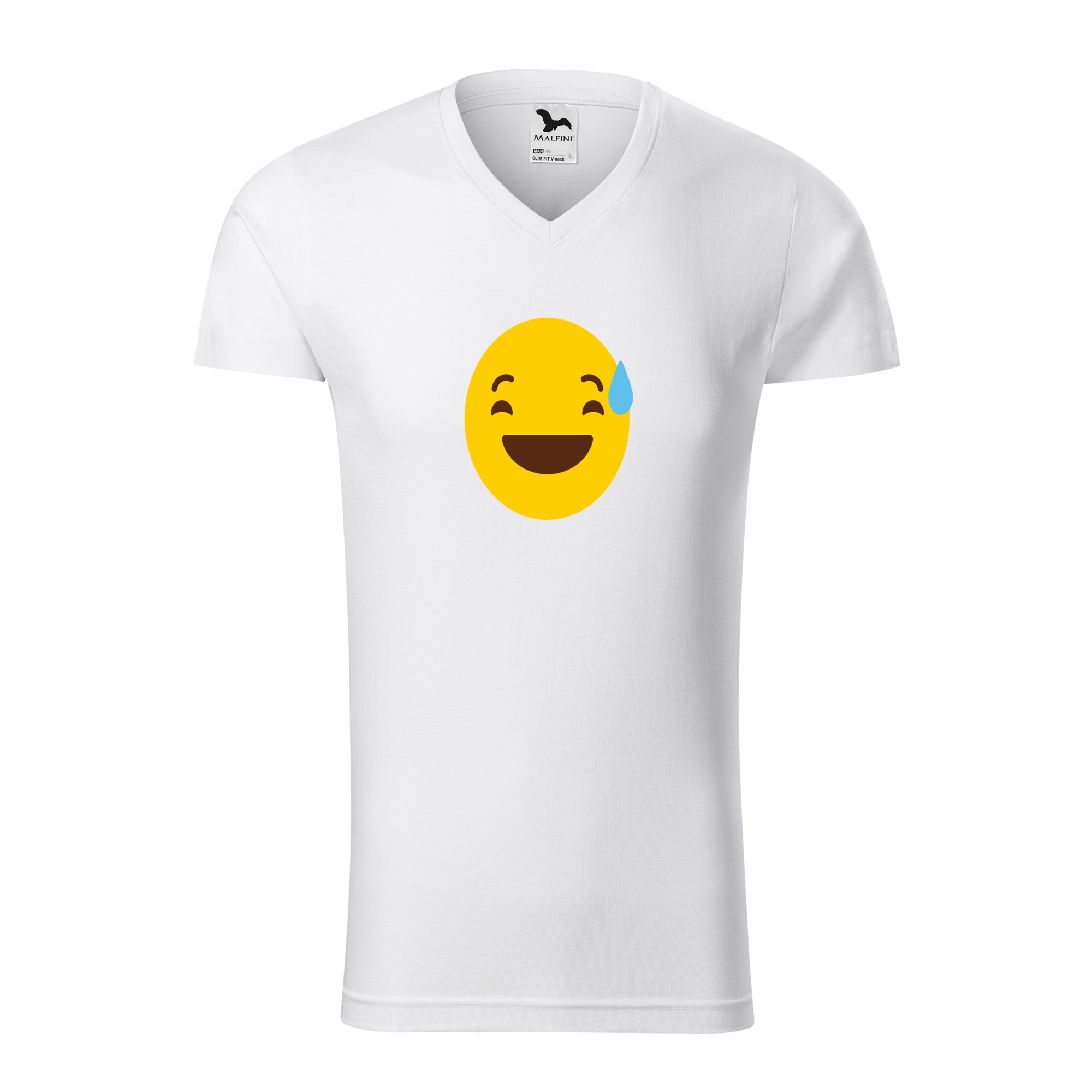 Tricou barbati, Malfini, Emoji Feeling Weird Face, Alb, L