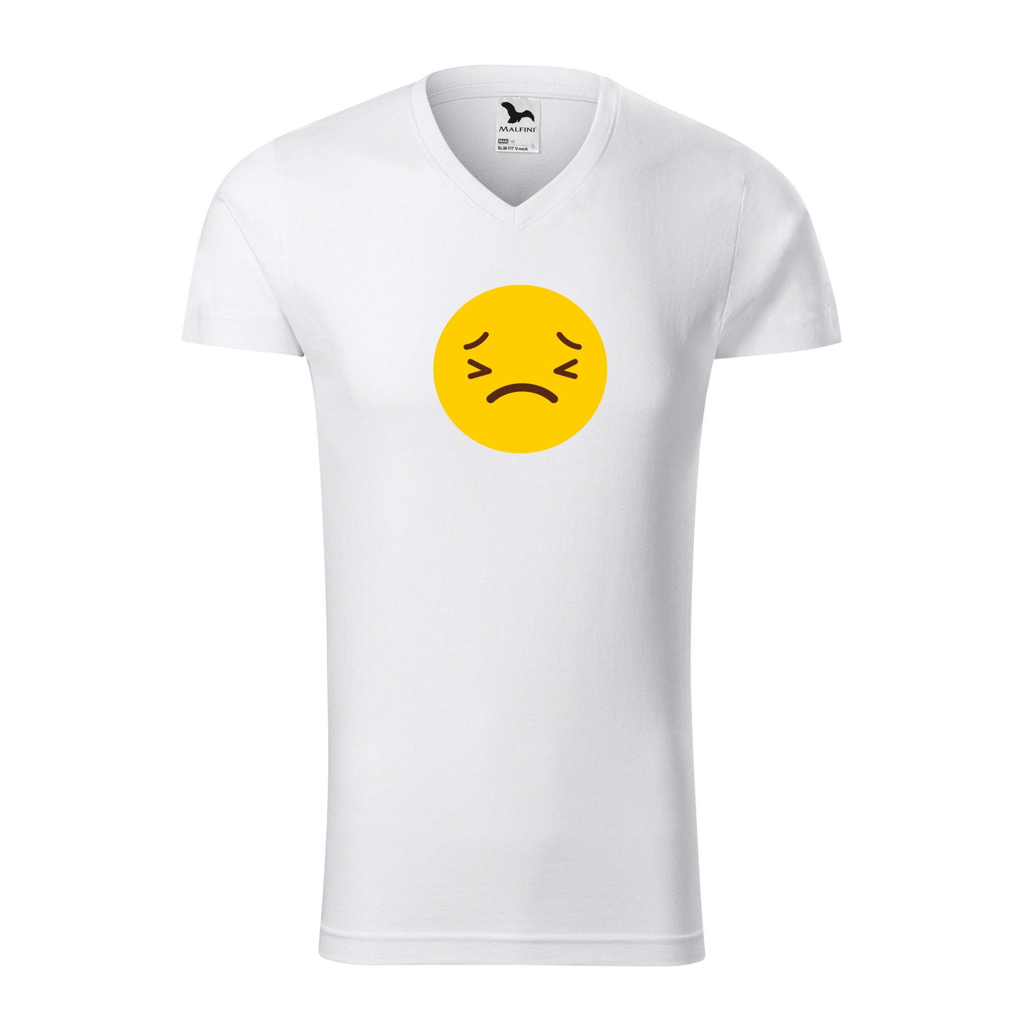 Tricou barbati, Malfini, Emoji Depressed Face, Alb, L