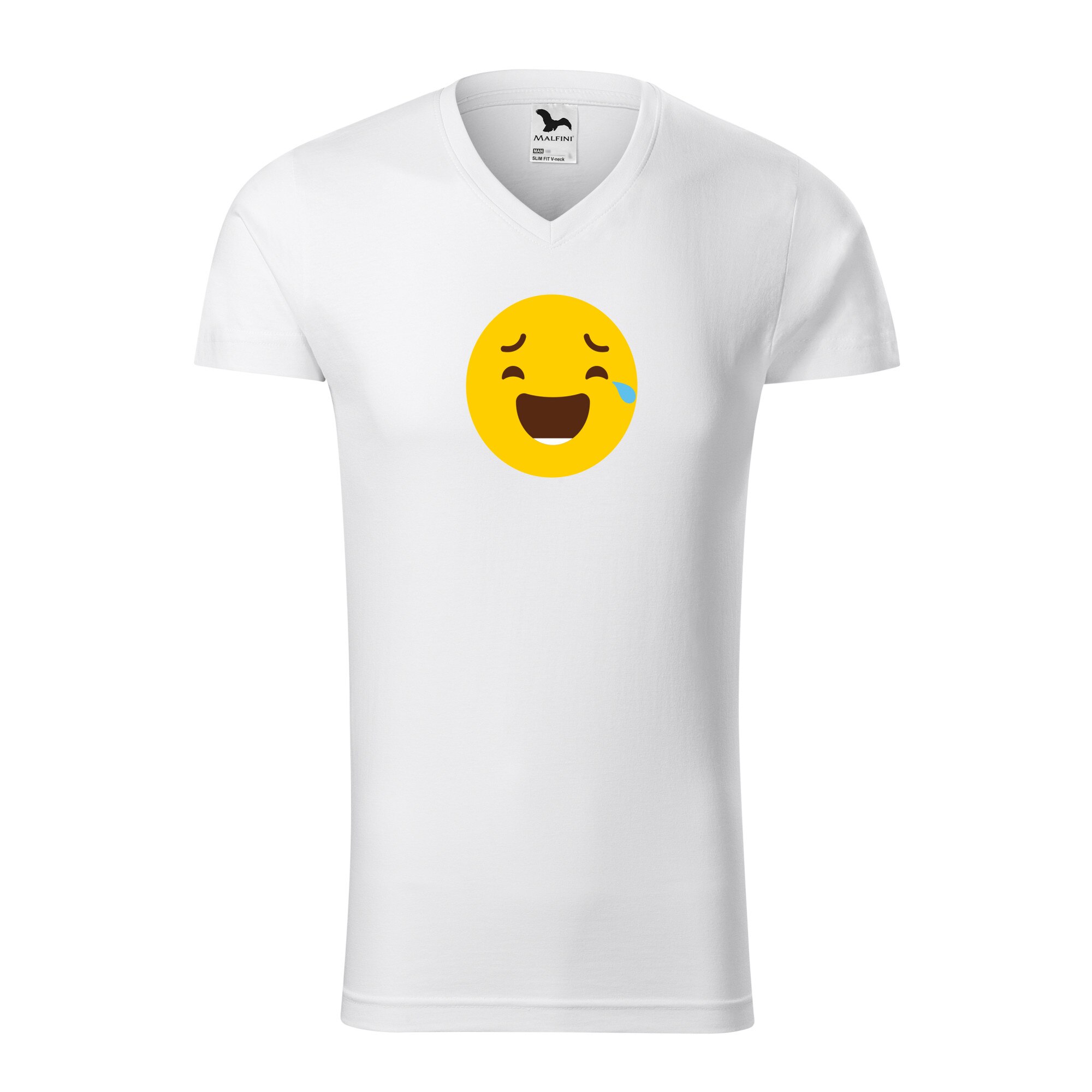 Tricou barbati, Malfini, Emoji Laughing with Joy Face, Alb, L