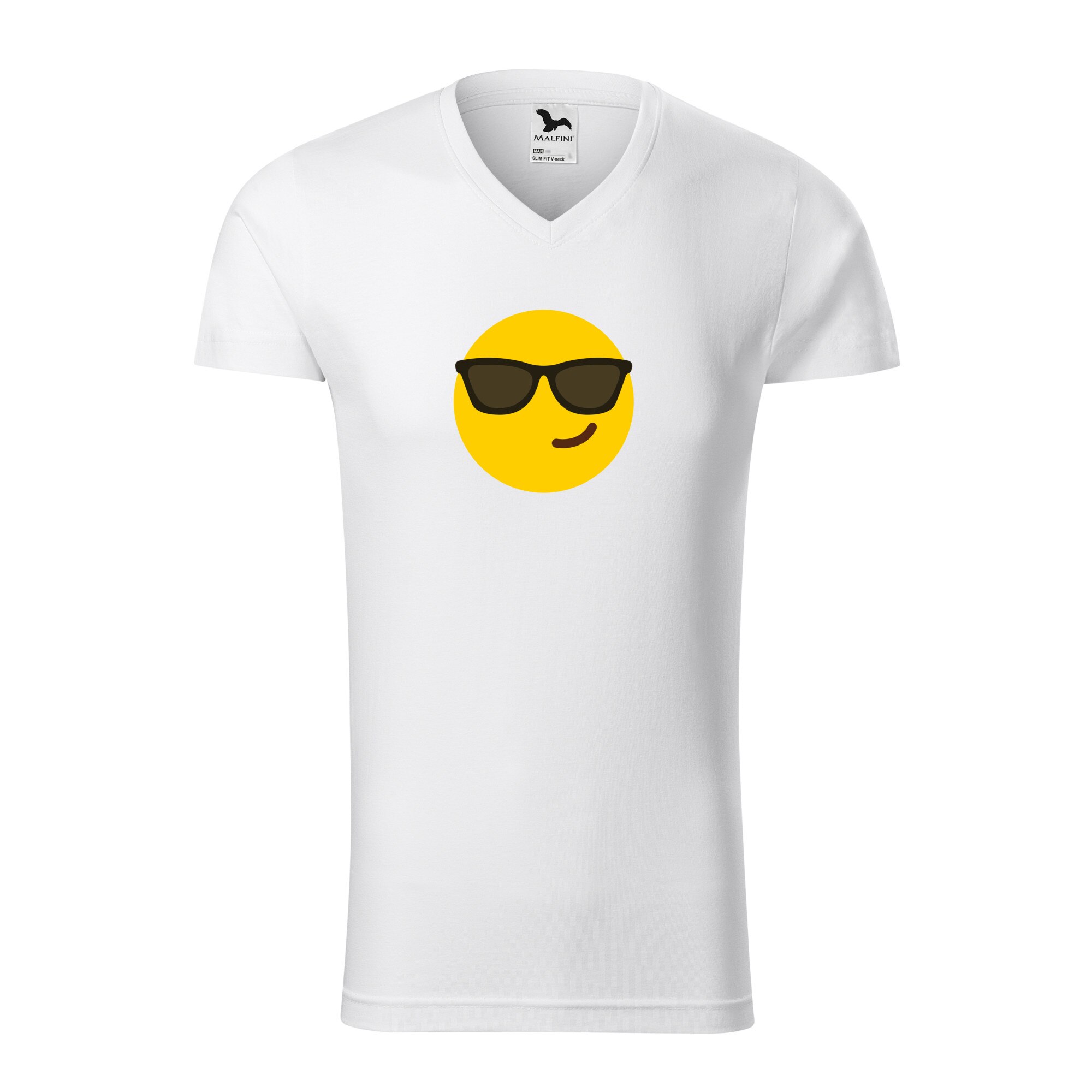 Tricou barbati, Malfini, Emoji CoolFace, Alb, L