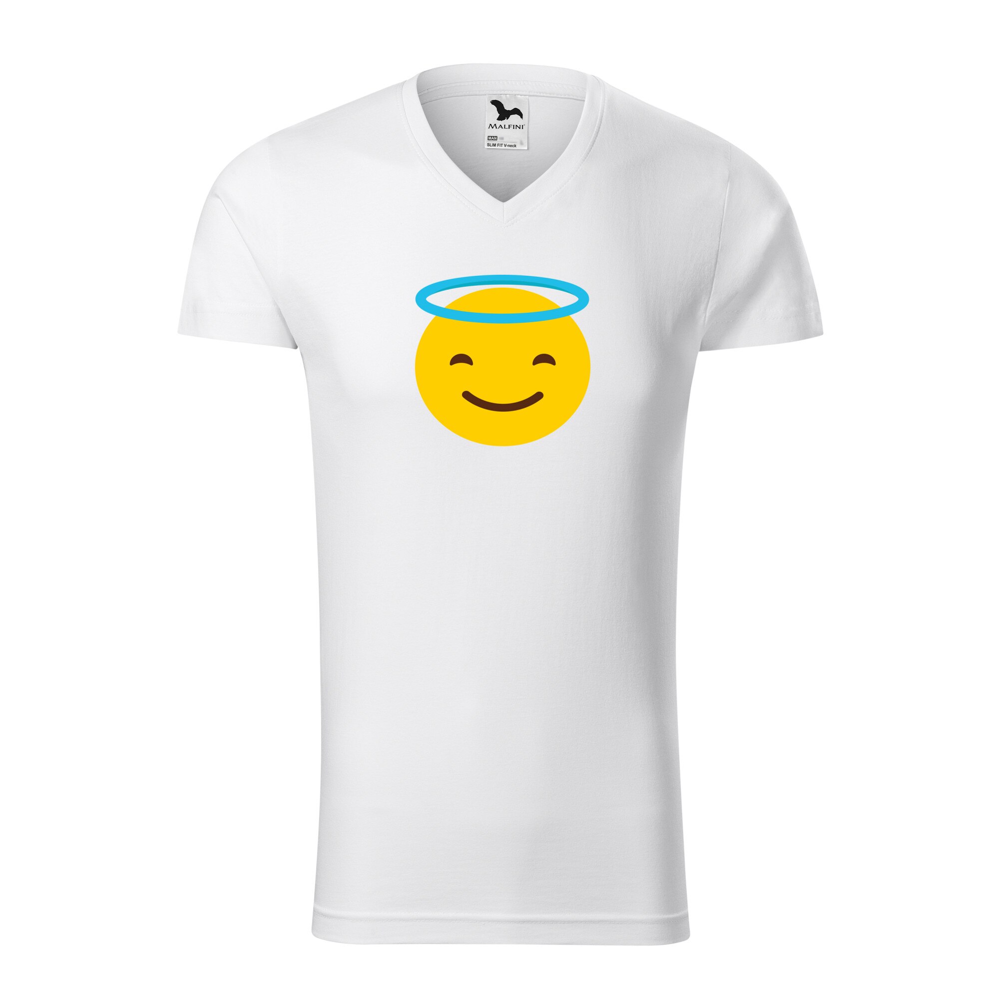 Tricou barbati, Malfini, Emoji Angel Face, Alb, L