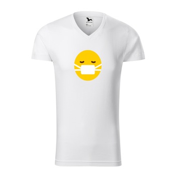 Tricou barbati, Malfini, Emoji Mask on Face, Alb, M Tricou barbati, Malfini, Emoji Mask on Face, Alb, M