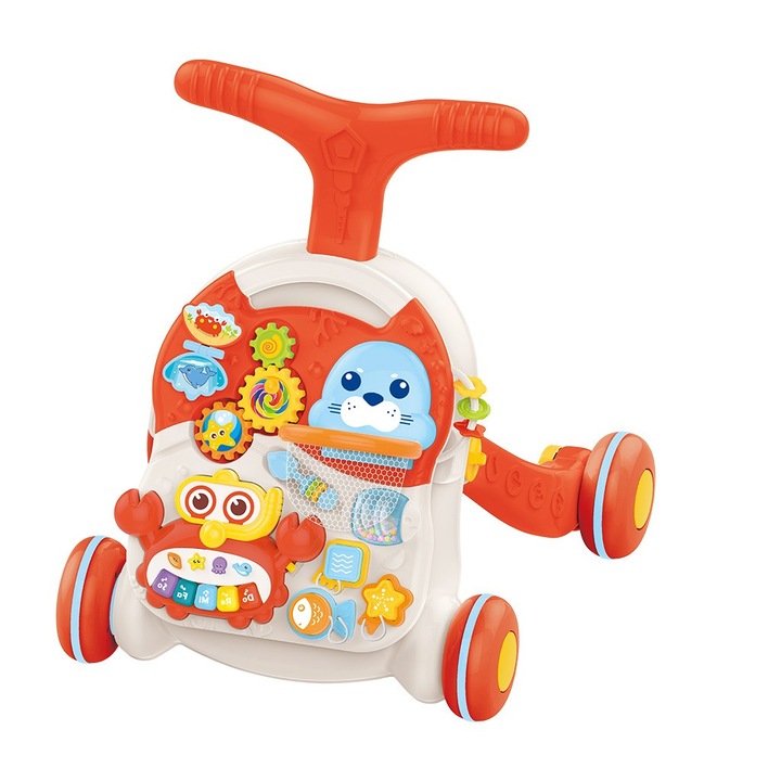 Бебешка проходилка 3 в 1 и маса за игра Baby Go Orange