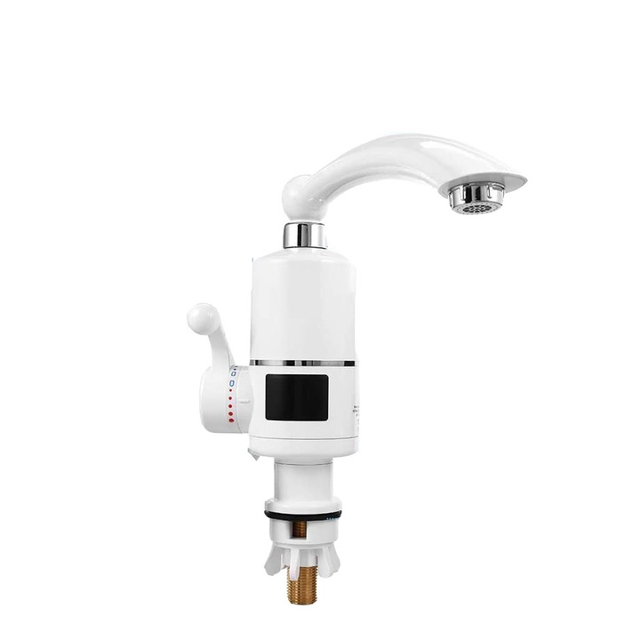 Tavalax Átfolyós vízmelegítő csaptelep, LCD-s hőmérséklet kijelzéssel, Energiatakarékos technológia, A+++ ,Fém, Deluxe LED