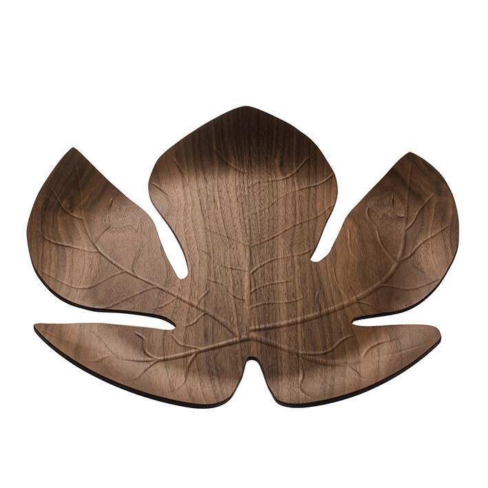 Tava pentru servire Legnoart, Adamo, din lemn de nuc de inalta calitate, 40.5 x 41 cm, finisaj artizanal, gravura tridimensionala, maro