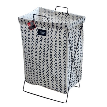 Cos rufe baie RAKI cu cadru metalic pliabil 35x26x59cm alb ,albastru Cos rufe baie RAKI cu cadru metalic pliabil 35x26x59cm alb ,albastru