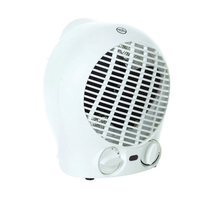 Aeroterma mini 2000 W, 2 trepte, termostat, alb, pentru incaperi sub 20m2