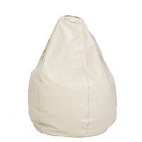 Fotoliu Bean Bag para, piele ecologica Crem, cu maner