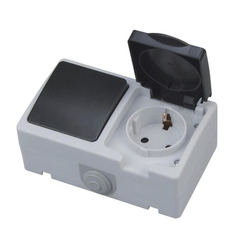 Modul priza si intrerupator Horoz Atom11, pentru exterior IP54, montaj aparent Modul priza si intrerupator Horoz Atom11, pentru exterior IP54, montaj aparent