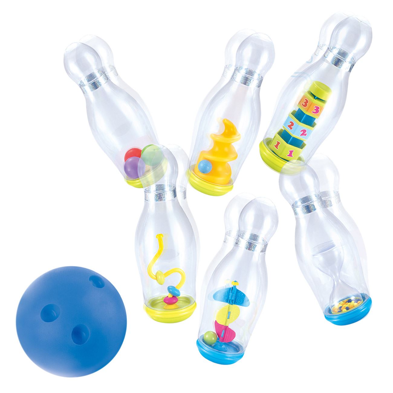 Set bowling 6 popice multicolore si bila ,pentru copii