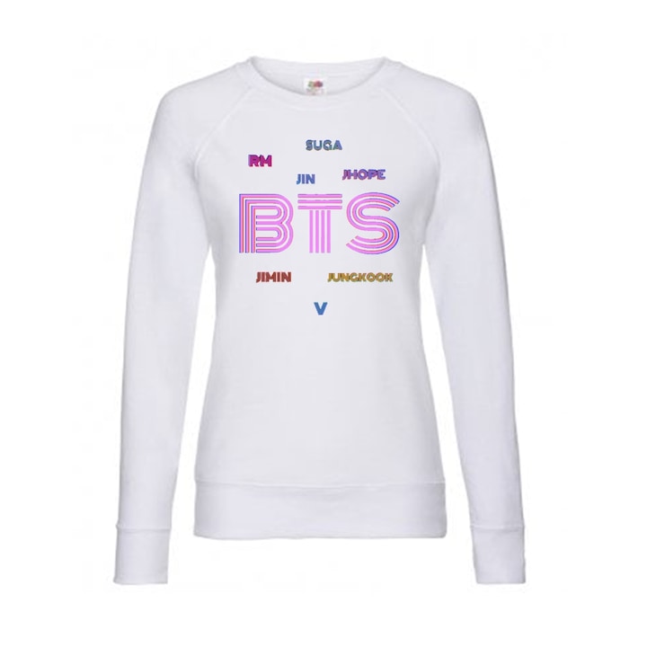 Egyedi bts női blúz, pamut, fehér, M