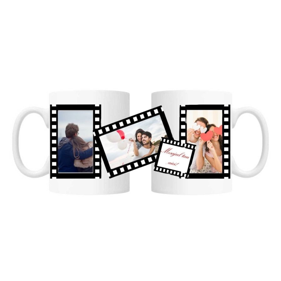 Cana personalizata cu 3 fotografii si mesaj, 300 ml
