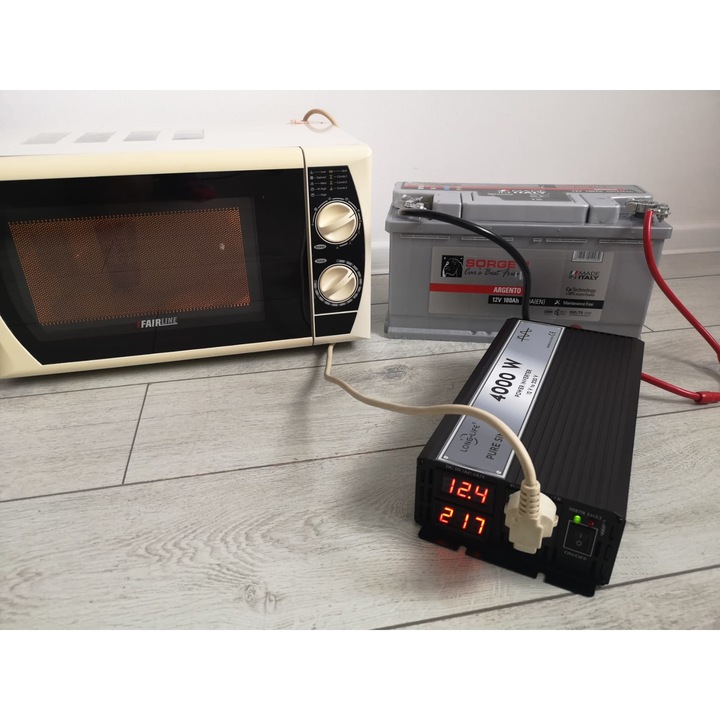 Invertor 4000W,12 V - 220 V, sinus pur, auto, testat osciloscop inverter unda pura, rulota, autorulota, camper, casa