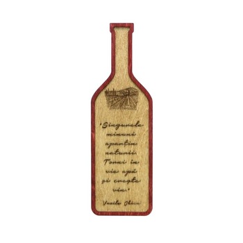 Tablou forma sticla vin cu mesaj din Vasile Ghica, 28 x 9 cm Tablou forma sticla vin cu mesaj din Vasile Ghica, 28 x 9 cm