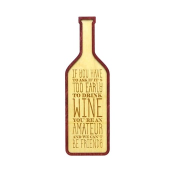 Tablou forma sticla vin cu mesajul Amateur of Wine, 28 x 9 cm Tablou forma sticla vin cu mesajul Amateur of Wine, 28 x 9 cm