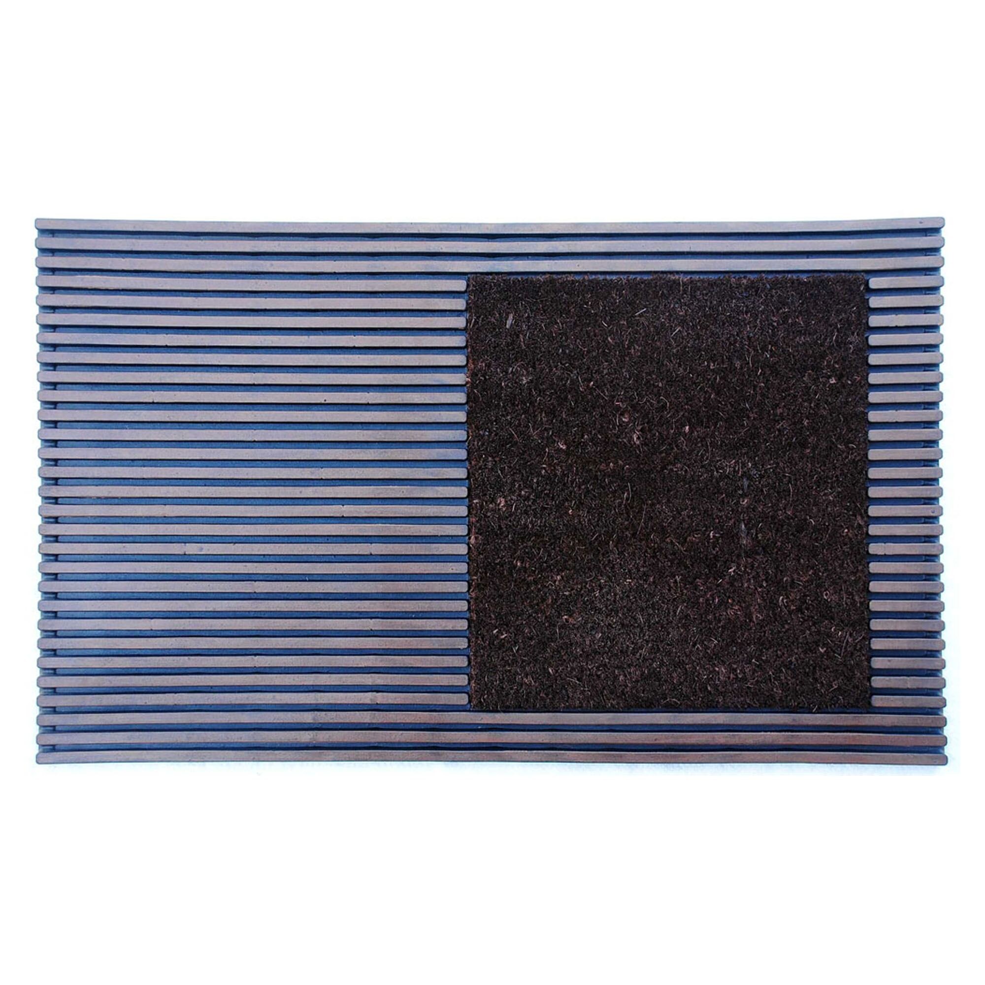 Covoras de intrare,tip pres din fibra de cocos,cu cauciuc in dungi 75 x 45 cm