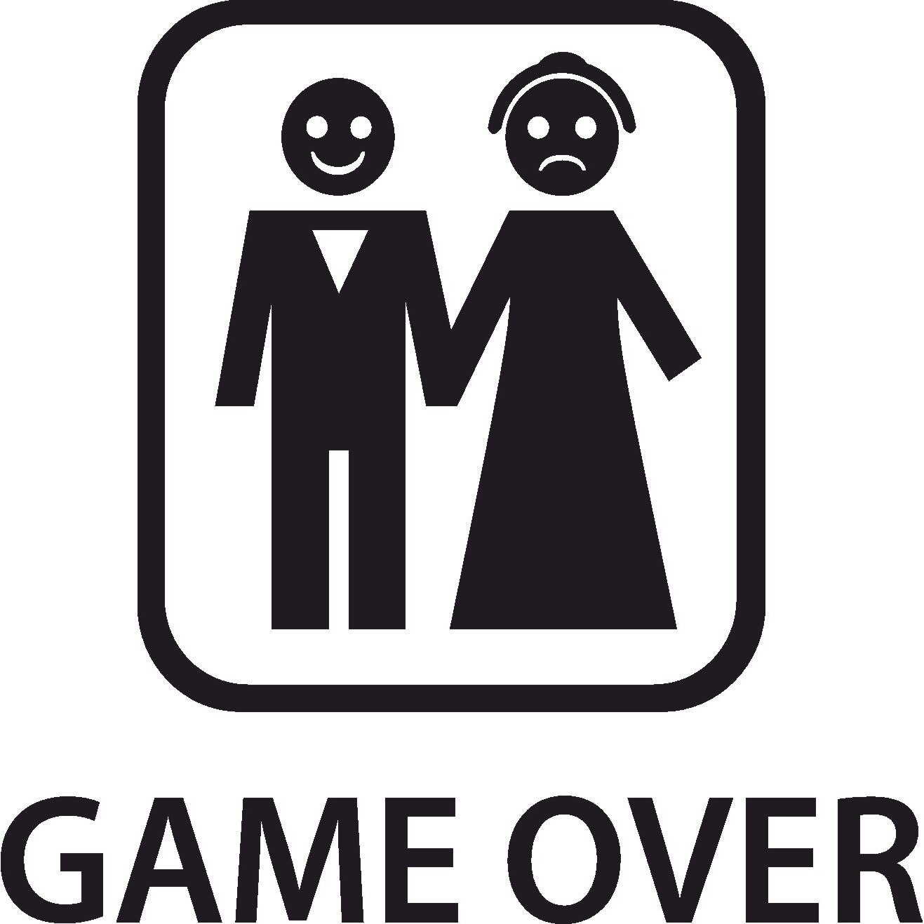 Sticker decorativ auto, Game over , 10x10 cm