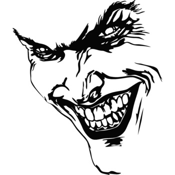 Sticker decorativ perete / geam si auto, Joker, 12x14 cm Sticker decorativ perete / geam si auto, Joker, 12x14 cm