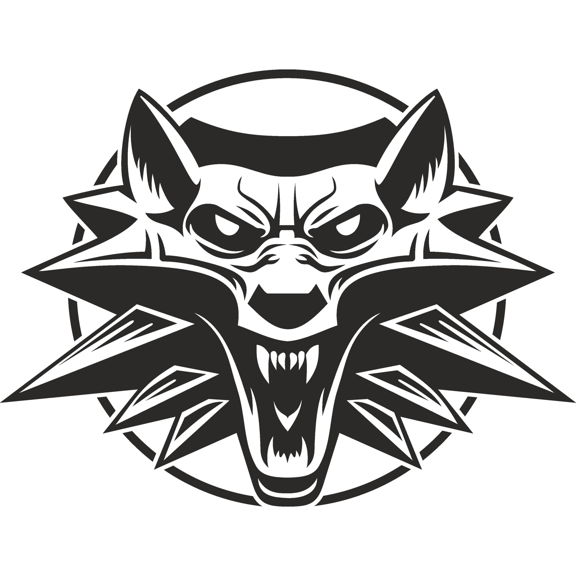 Sticker decorativ perete / geam si auto, Scary wolf, 20x15 cm