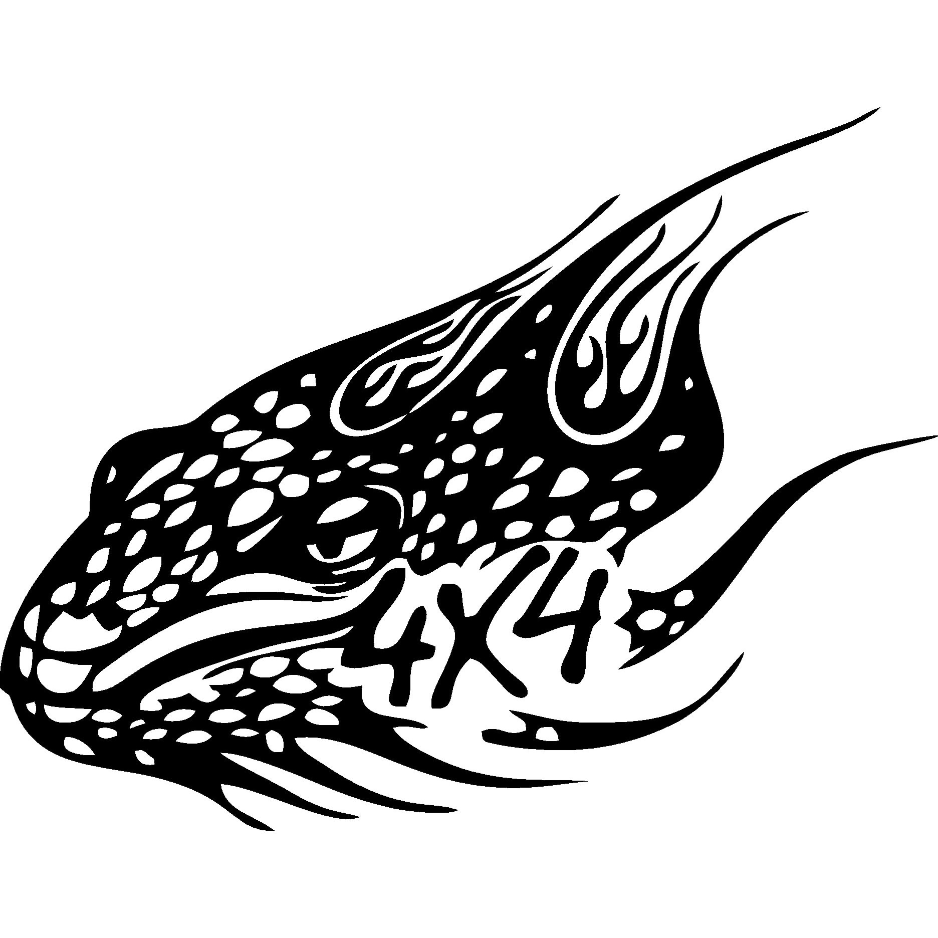 Sticker decorativ auto, 4x4 fish, 20x15 cm