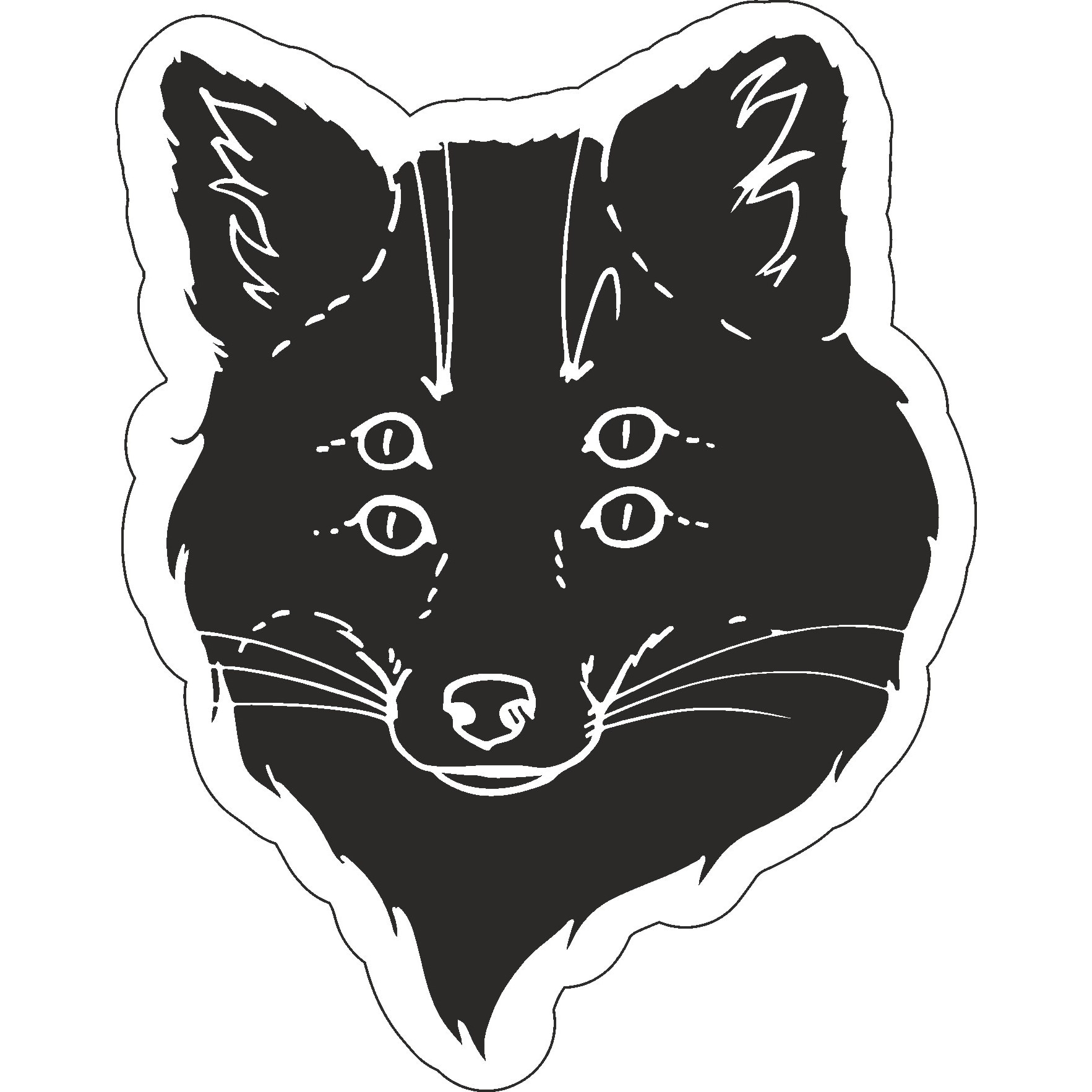 Sticker decorativ perete / geam si auto, Wolf, 13x17 cm