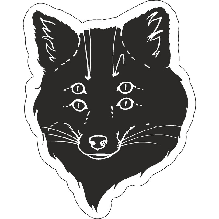 Sticker decorativ perete / geam si auto, Wolf, 13x17 cm