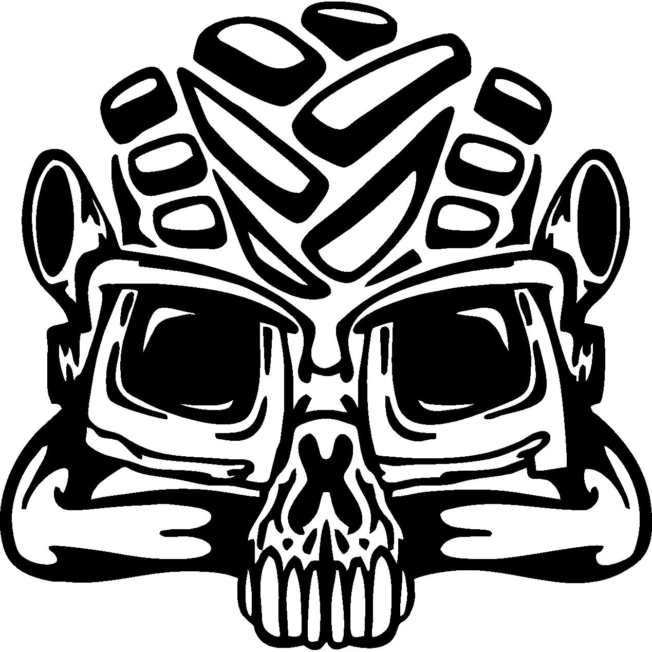 Sticker decorativ auto, Skeleton, 12x12 cm