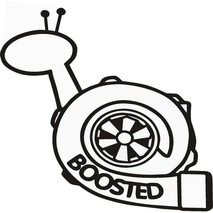 Sticker decorativ auto, Turbo snail boosted, 8x8 cm