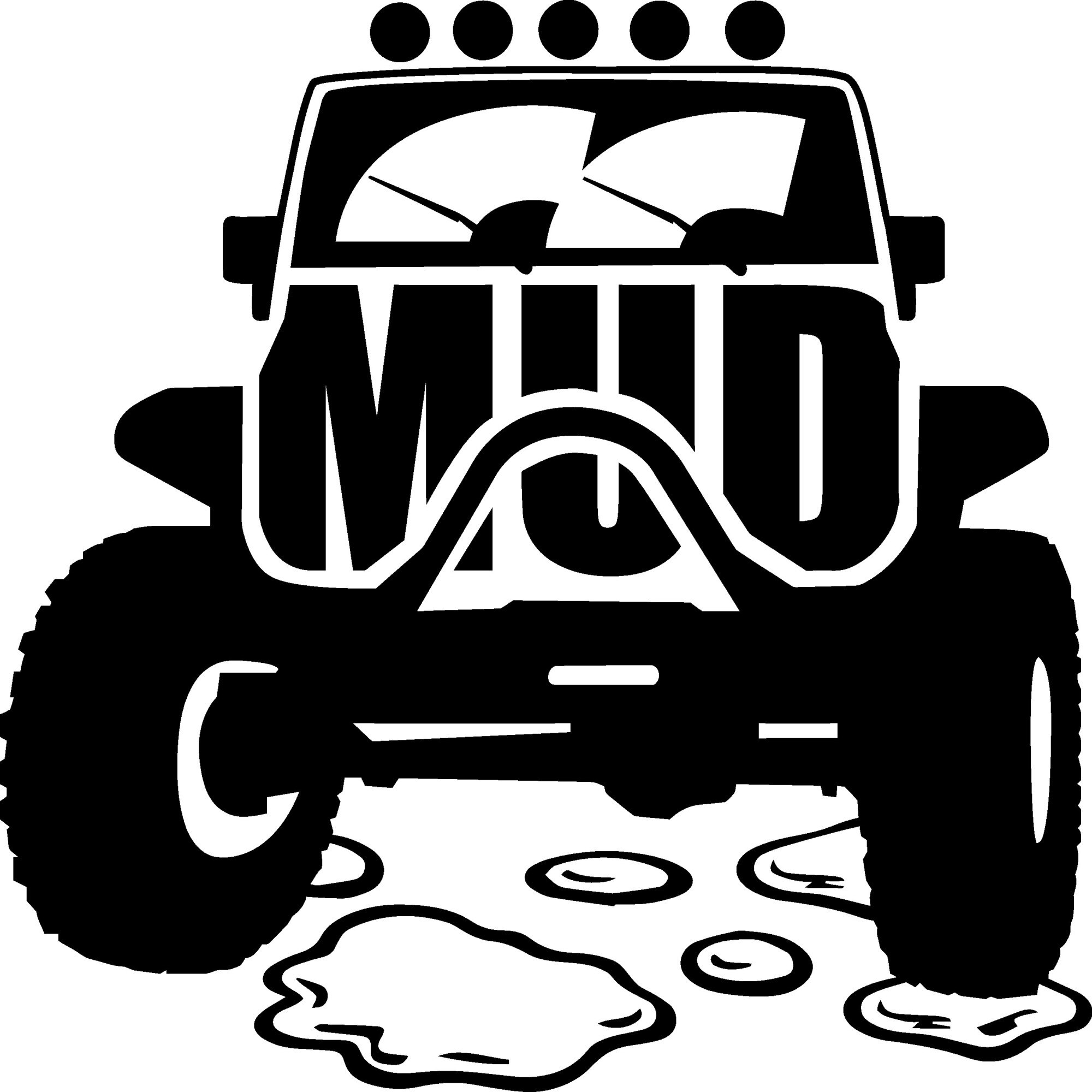 Sticker decorativ auto, MUD 4x4, 15x15 cm
