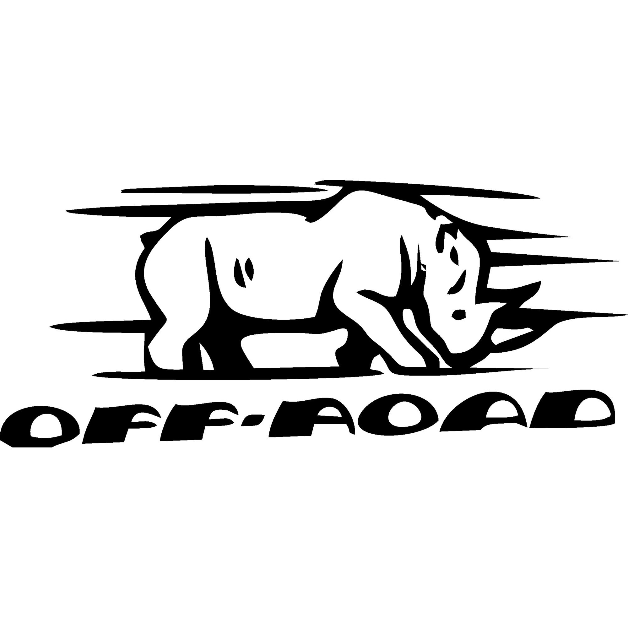 Sticker decorativ auto, Rinoceros off-road, 20x9 cm