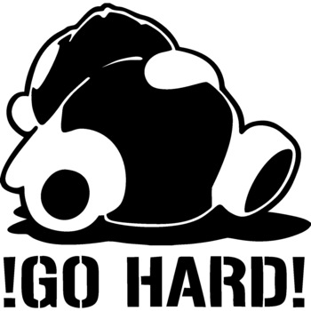 Sticker decorativ auto, Go hard bear, 12x12 cm Sticker decorativ auto, Go hard bear, 12x12 cm