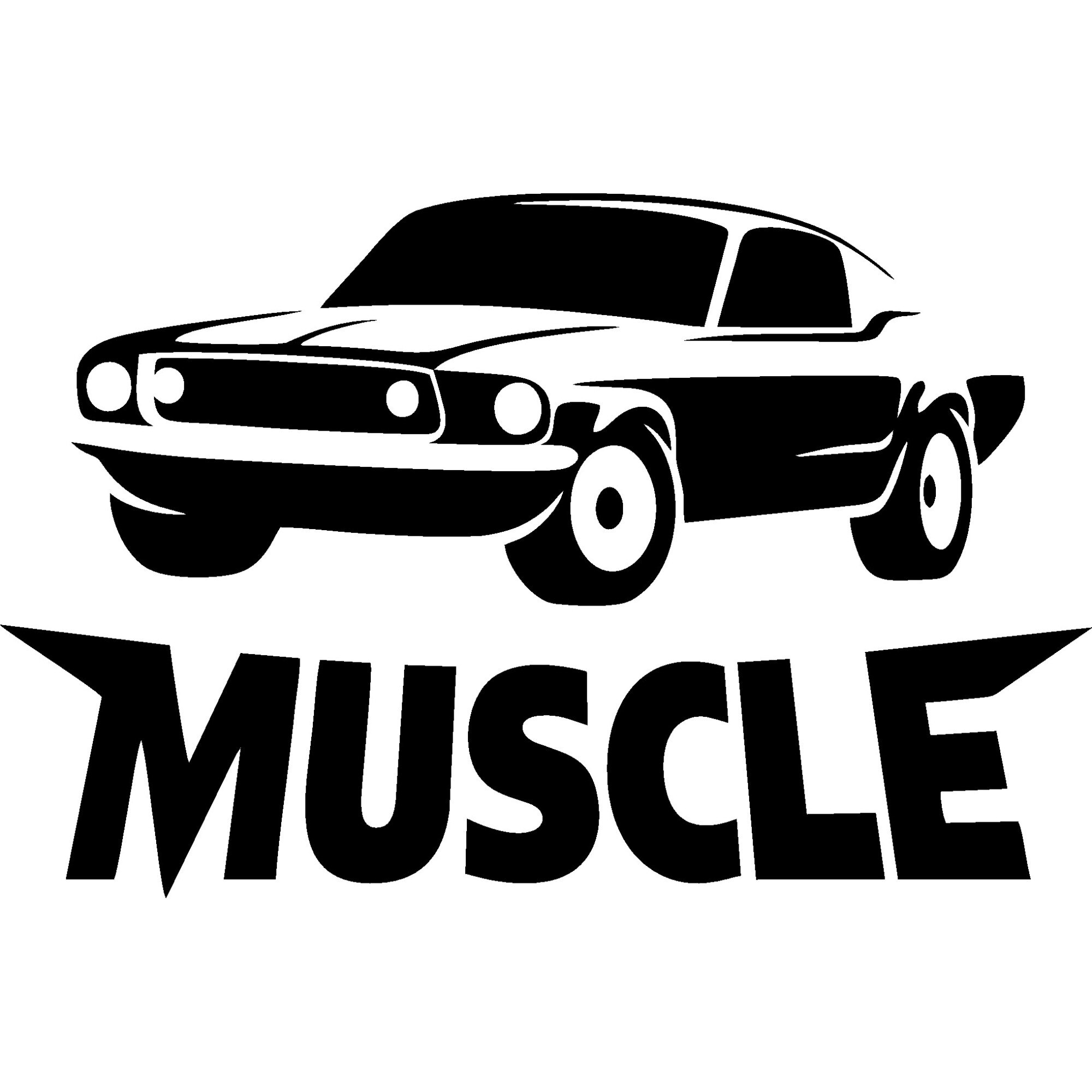 Sticker decorativ auto, Muscle car, 13x8 cm