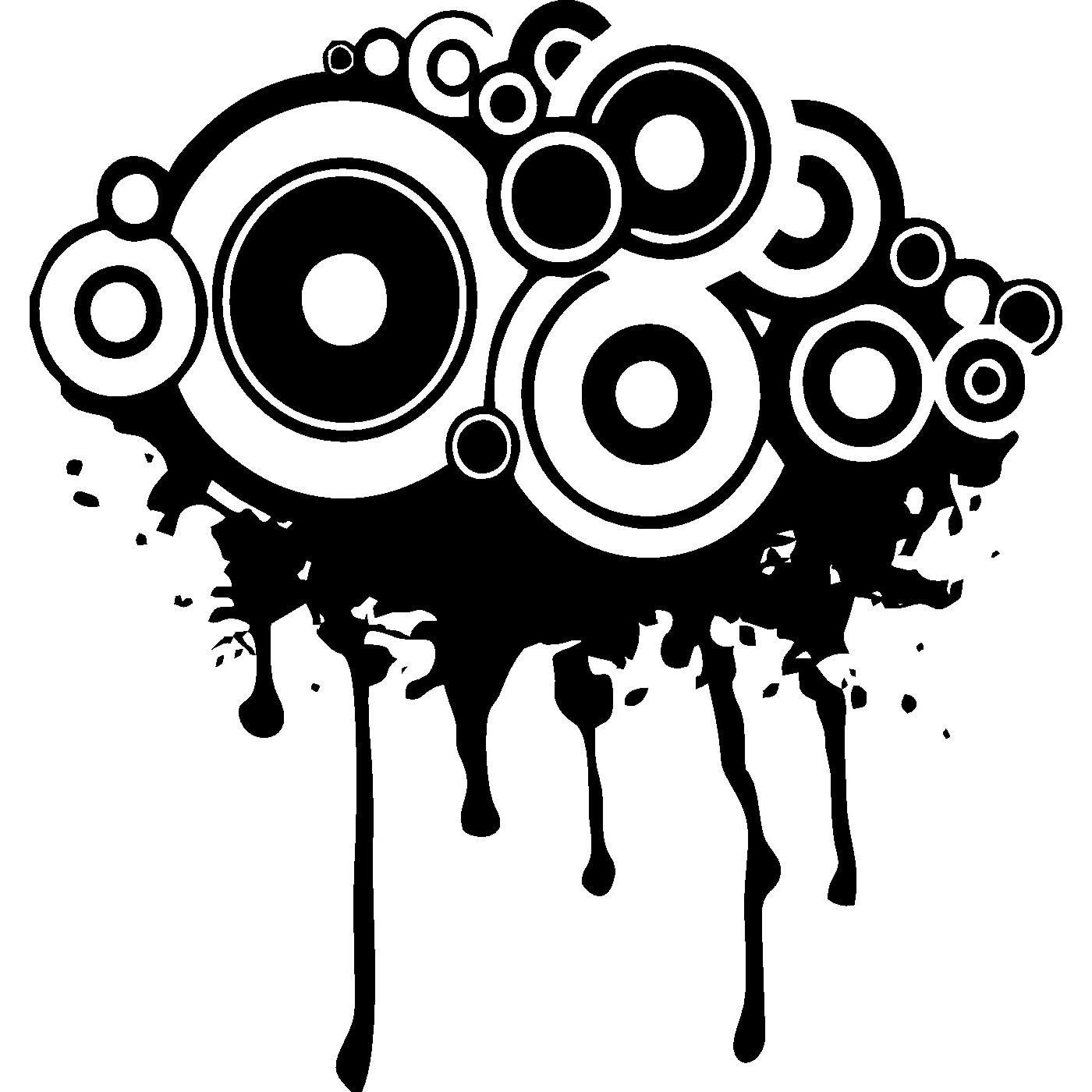 Sticker decorativ perete / geam si auto, Abstract audio, 20x22 cm